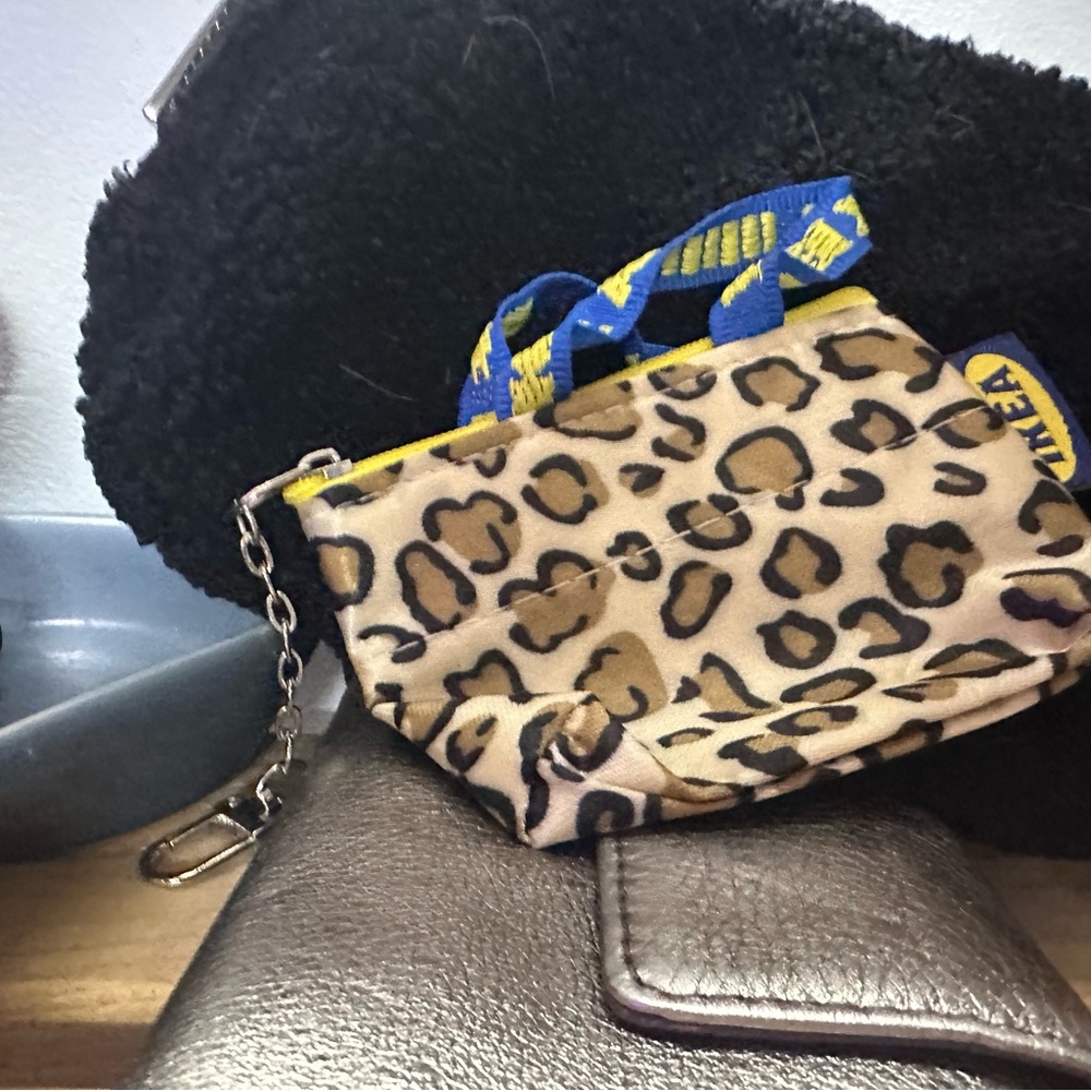 IKEA Leopard Print Pouch with Blue Strap